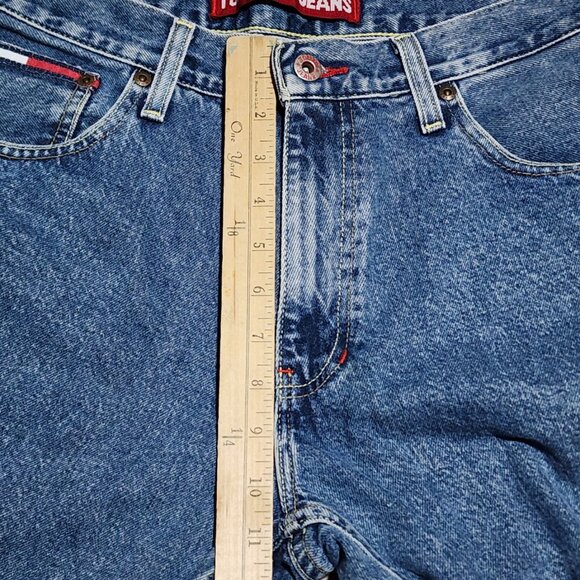 Vintage Tommy Hilfiger Tommy Jeans 31x30 Straight Leg Denim Blue USA Fabric Y2K - Picture 15 of 16